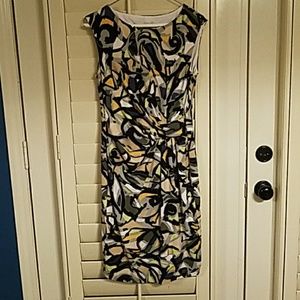 AK Anne Klein Faux Wrap Patterned Dress Size 6